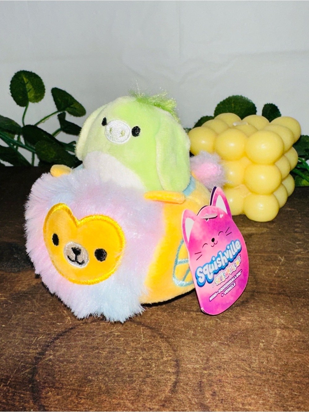 Squishmallows Squishville Green Donkey Lion Vehicle Mini Plush Toy